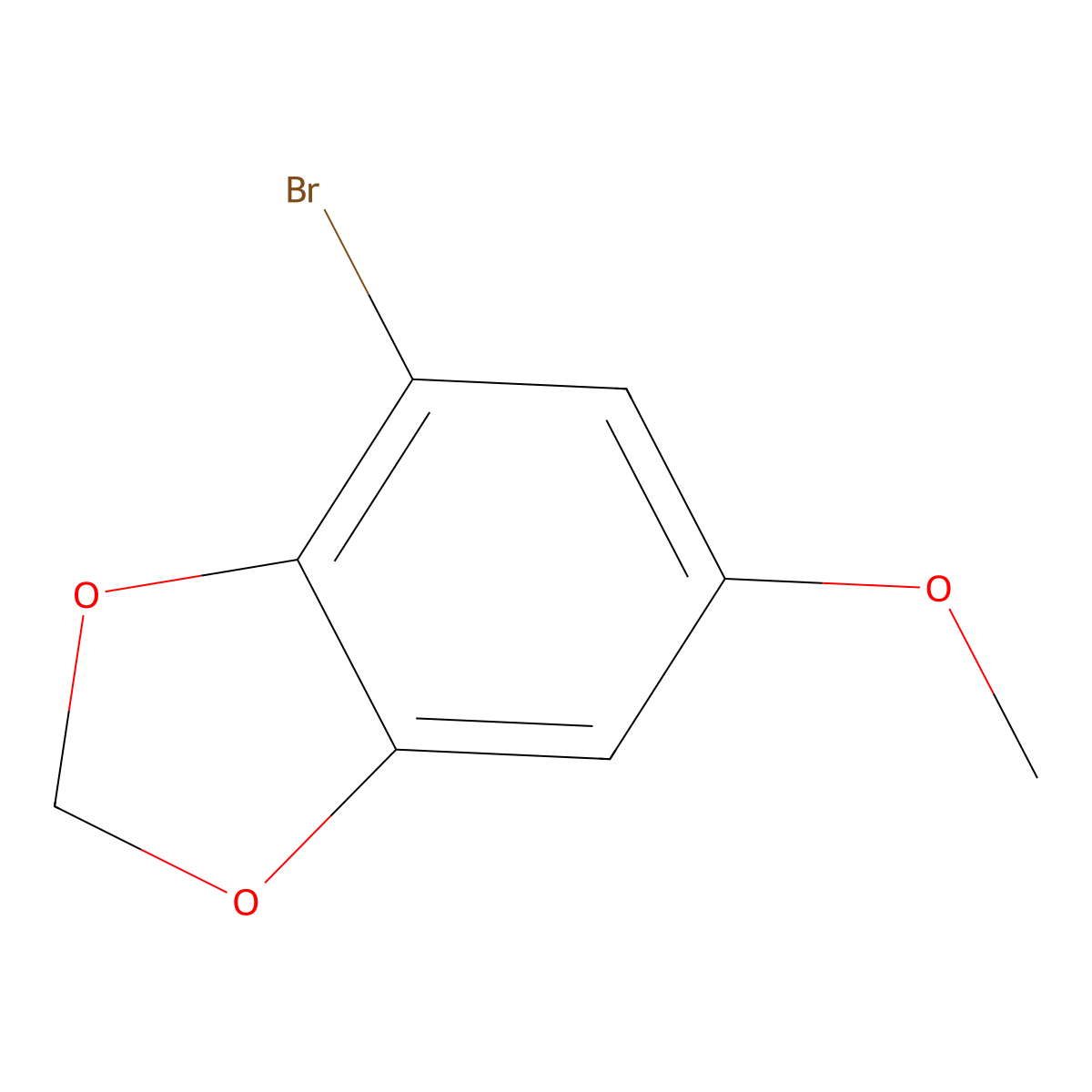 4-Bromo-6-methoxy-1,3-benzodioxole molecular structure, CAS 55950-26-0