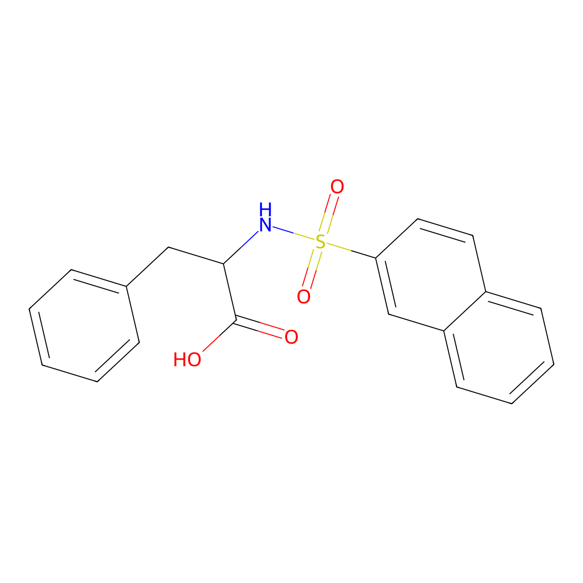 (2S)-2-[(2-naphthylsulfonyl)amino]-3-phenylpropanoic acid molecular structure, CAS 55953-52-1
