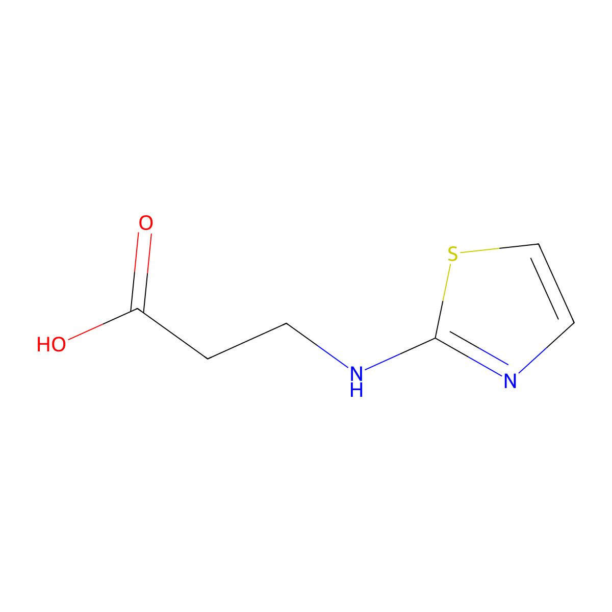 3-((1,3-Thiazol-2-yl)amino)propanoic acid molecular structure, CAS 55953-54-3