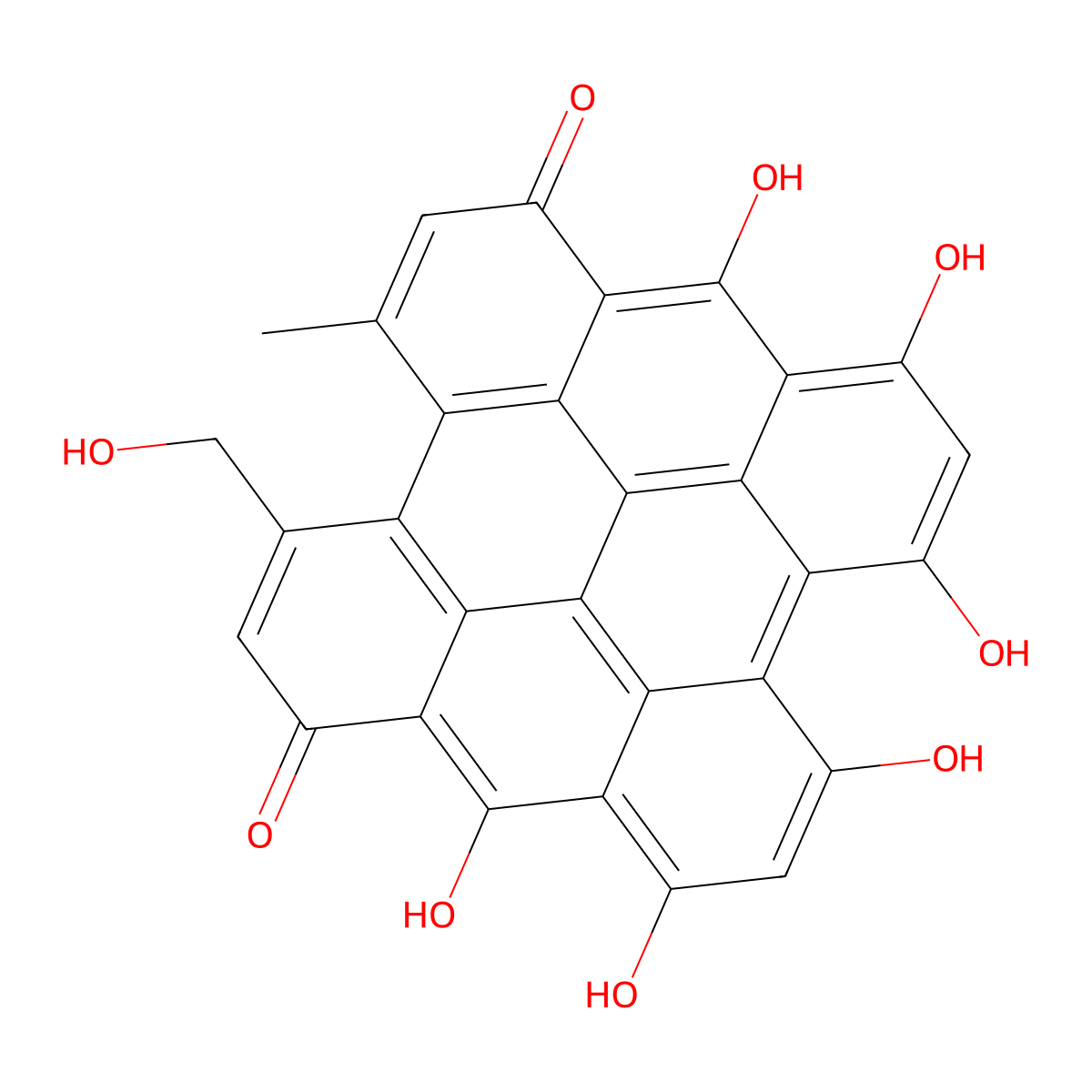 Pseudohypericin molecular structure, CAS 55954-61-5