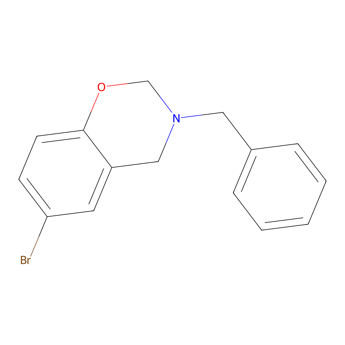 3-Benzyl-6-bromo-3,4-dihydro-2H-benzo[e][1,3]oxazine molecular structure, CAS 55955-91-4