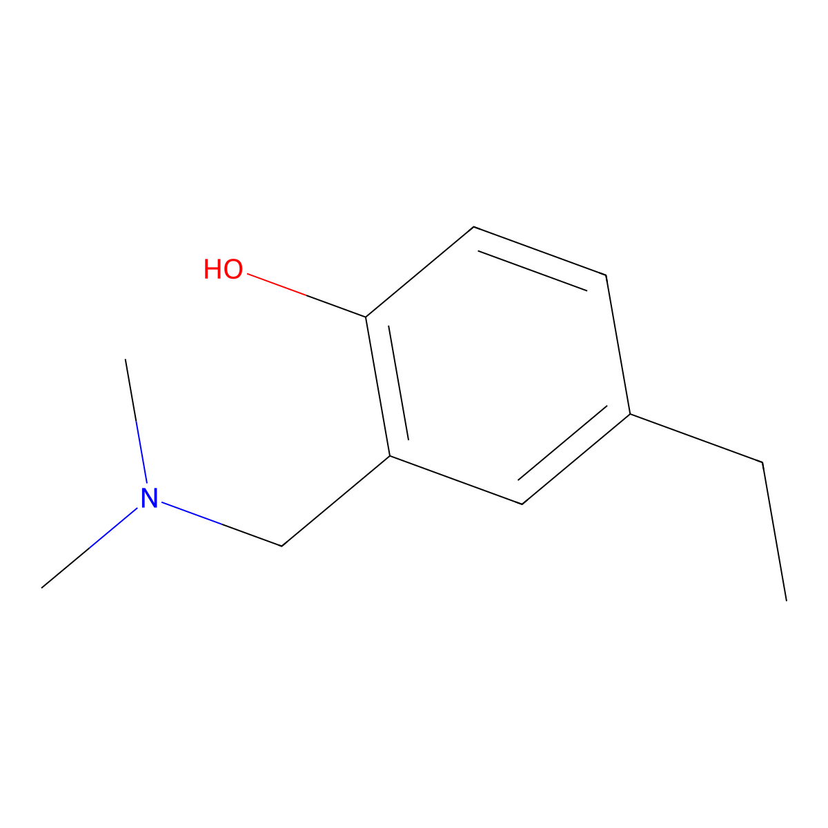 o-Cresol, alpha-(dimethylamino)-4-ethyl- molecular structure, CAS 55955-99-2