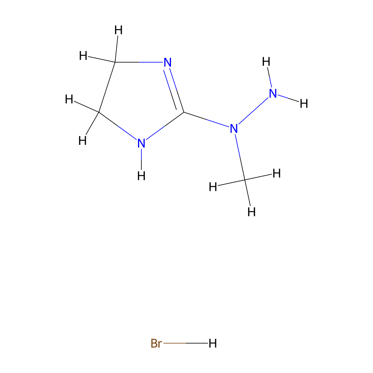 2-(1-Methylhydrazinyl)-4,5-dihydro-1H-imidazole--hydrogen bromide (1/1) molecular structure, CAS 55959-80-3