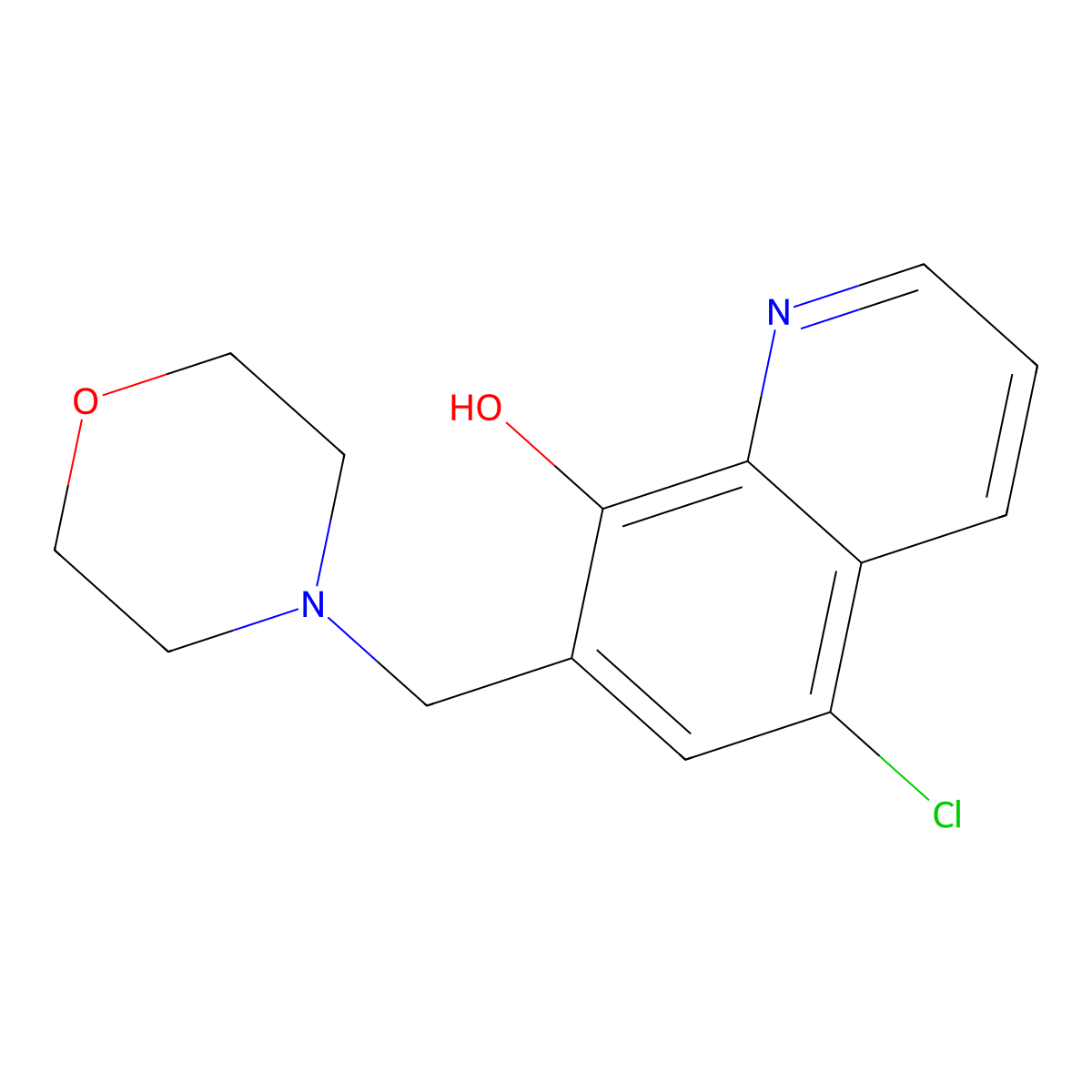 5-Chloro-7-(morpholinomethyl)quinolin-8-ol molecular structure, CAS 5596-37-2