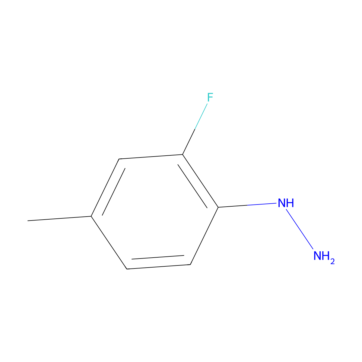 (2-Fluoro-4-methylphenyl)hydrazine molecular structure, CAS 5596-75-8