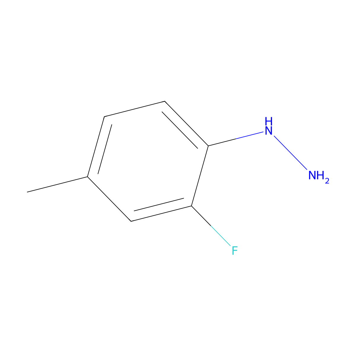 (2-Fluoro-4-methylphenyl)hydrazine molecular structure, CAS 5596-75-8