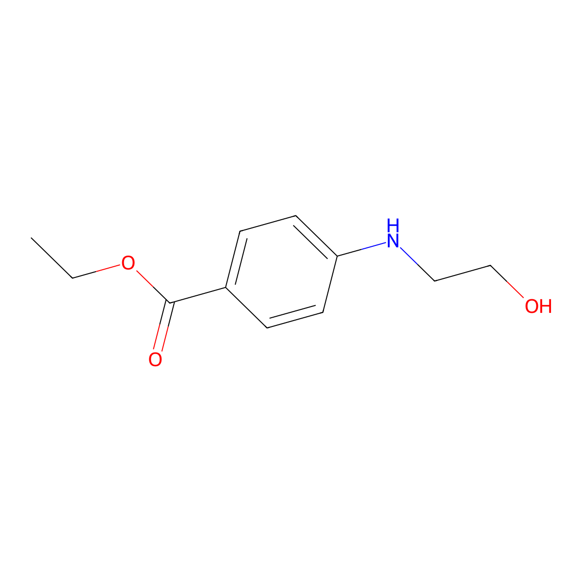 Ethyl 4-[(2-hydroxyethyl)amino]benzoate molecular structure, CAS 55966-68-2