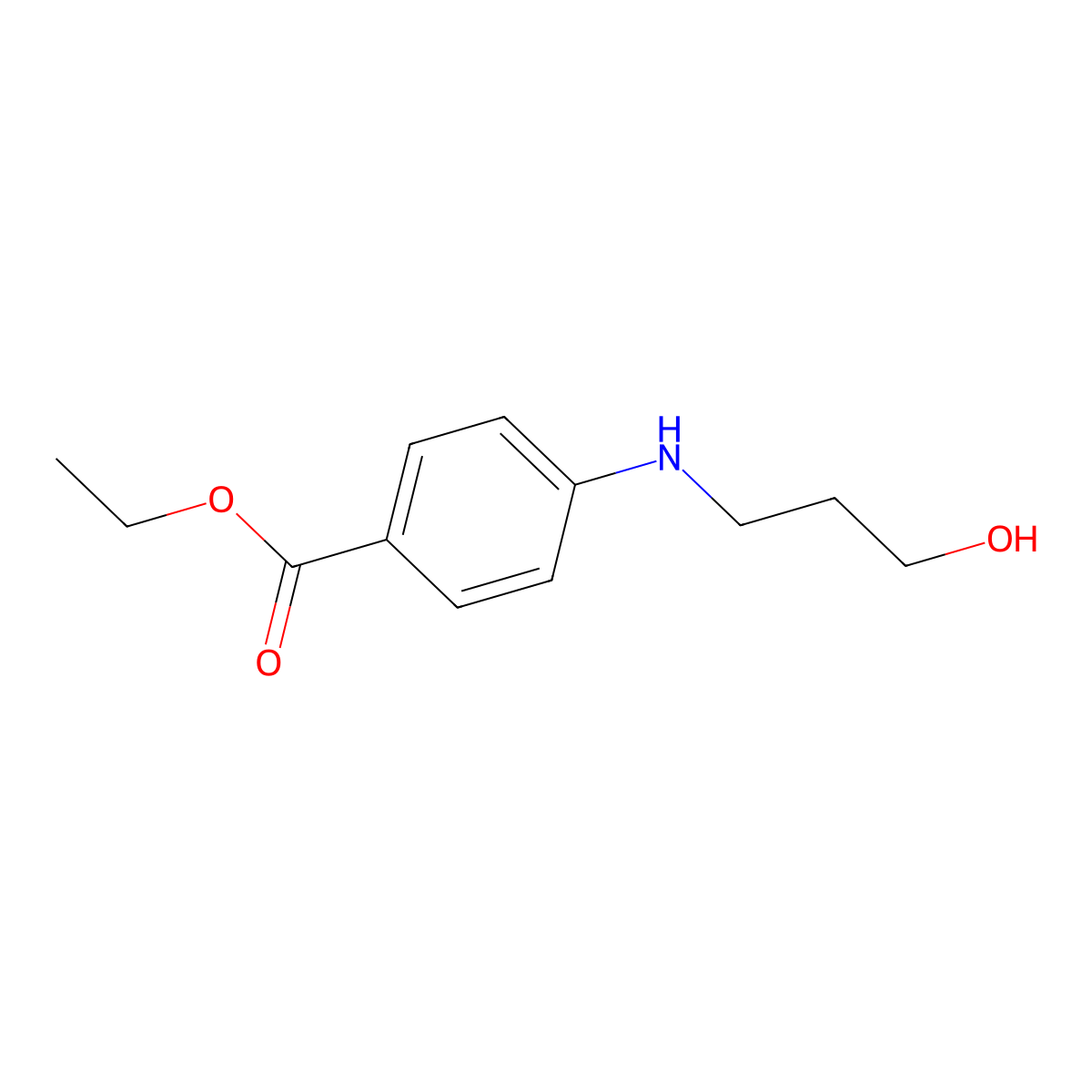 Ethyl 4-[(3-hydroxypropyl)amino]benzoate molecular structure, CAS 55966-72-8