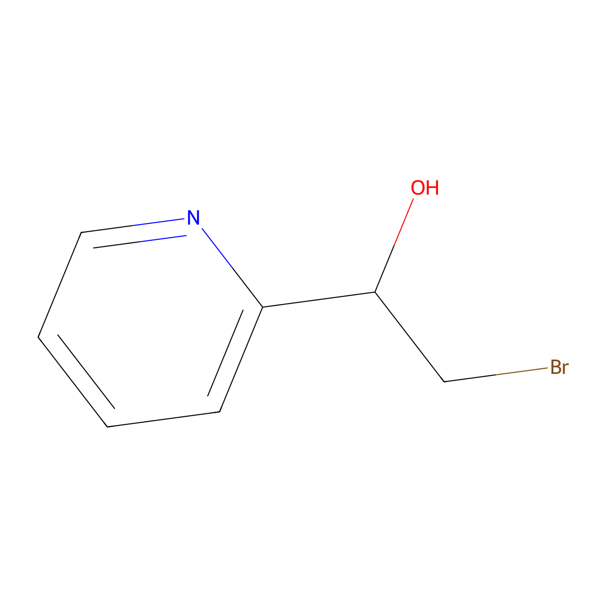 2-Bromo-1-(pyridin-2-yl)ethan-1-ol molecular structure, CAS 55967-97-0
