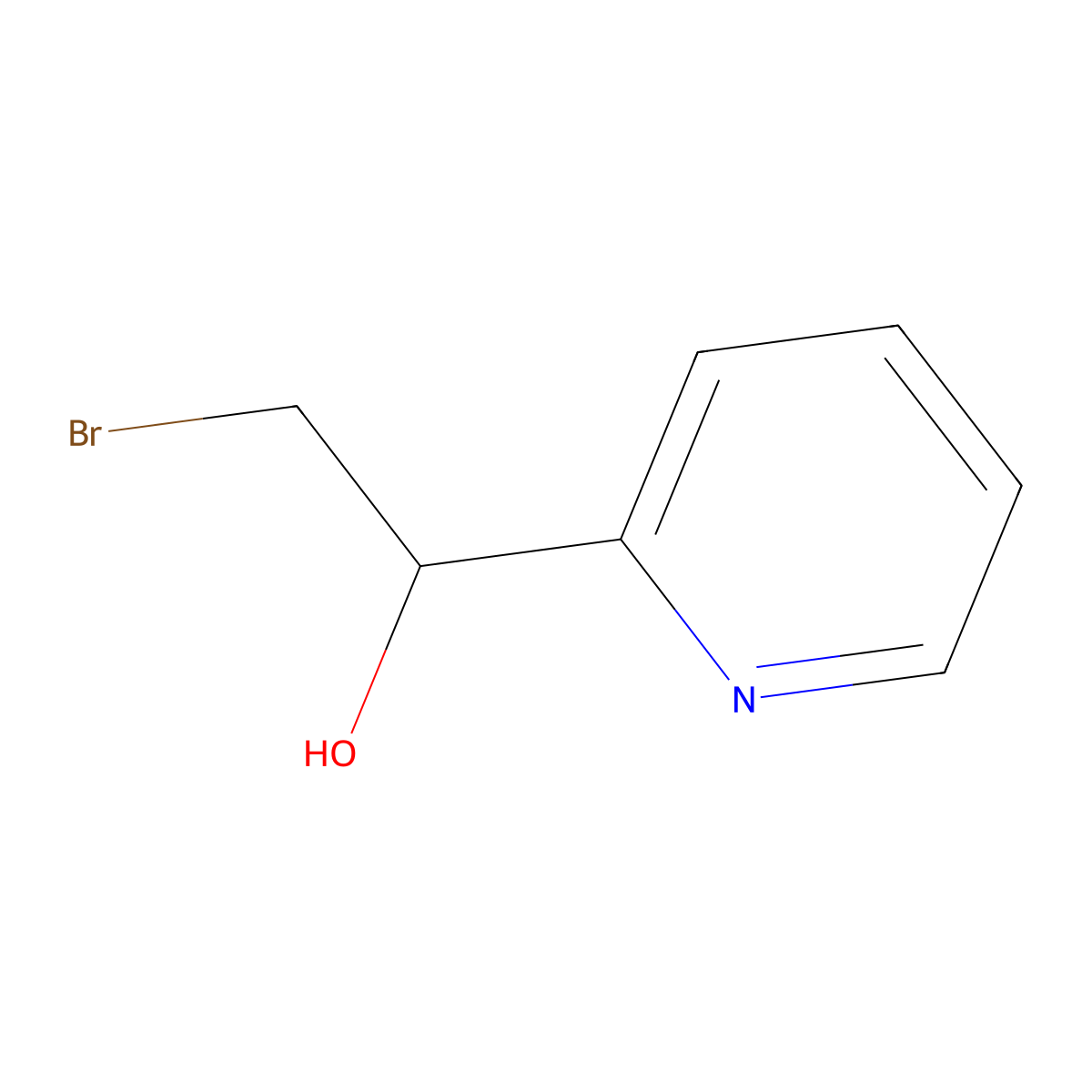 2-Bromo-1-(pyridin-2-yl)ethan-1-ol molecular structure, CAS 55967-97-0