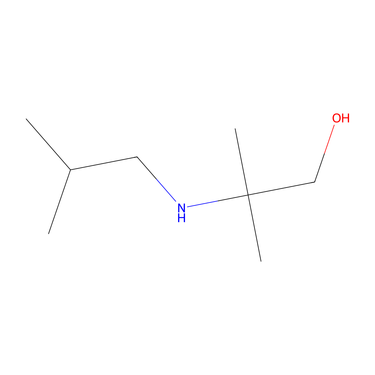 2-Methyl-2-[(2-methylpropyl)amino]propan-1-ol molecular structure, CAS 55968-11-1