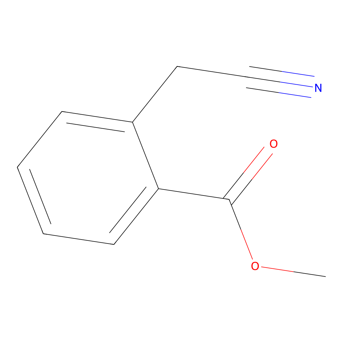 Methyl 2-(cyanomethyl)benzoate molecular structure, CAS 5597-04-6