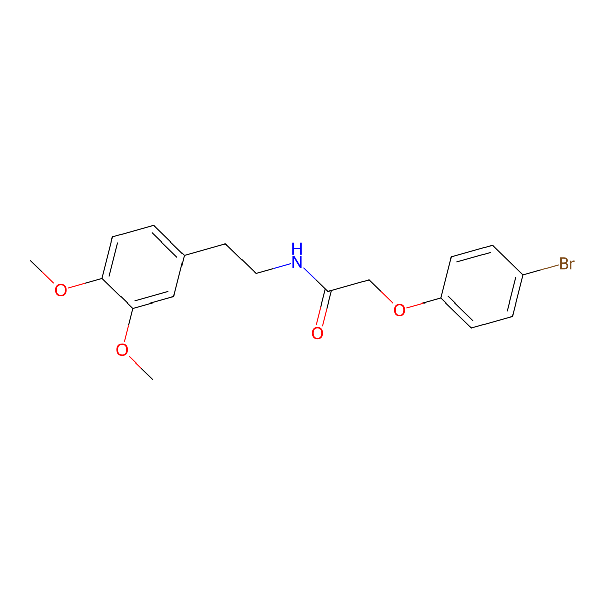 2-(4-bromophenoxy)-N-[2-(3,4-dimethoxyphenyl)ethyl]acetamide molecular structure, CAS 5597-11-5