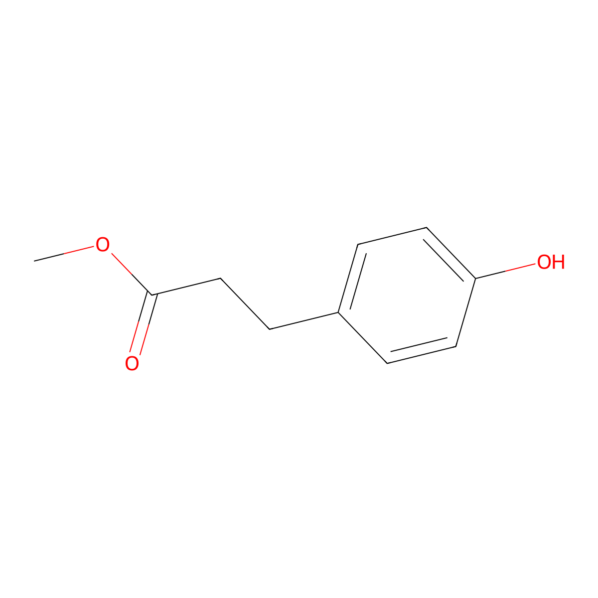 Benzenepropanoic acid, 4-hydroxy-, methyl ester molecular structure, CAS 5597-50-2