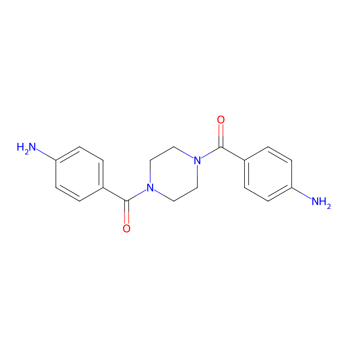 1,4-Bis(4-aminobenzoyl)piperazine molecular structure, CAS 55973-70-1