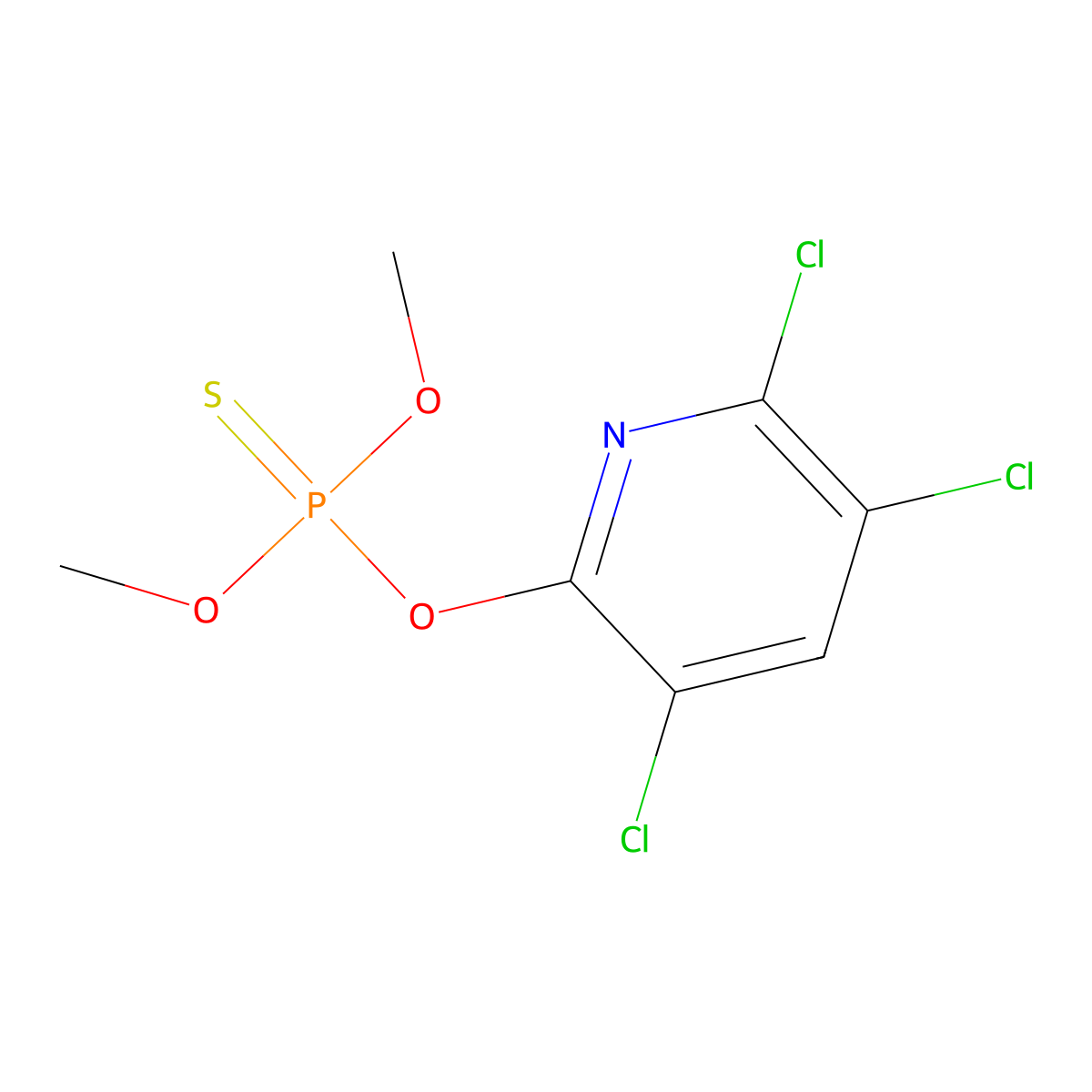 Chlorpyrifos-methyl molecular structure, CAS 5598-13-0