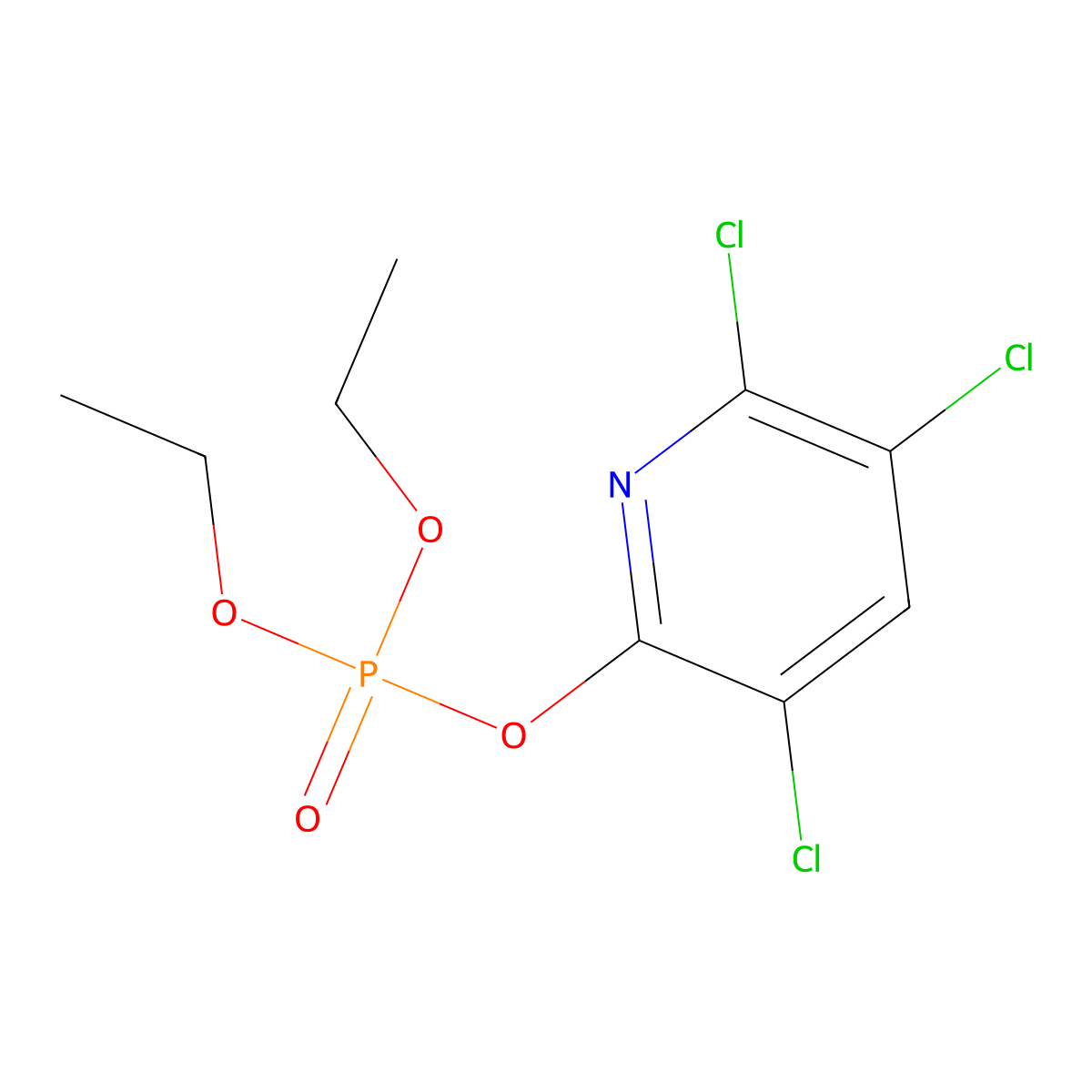 Chlorpyrifos oxon molecular structure, CAS 5598-15-2