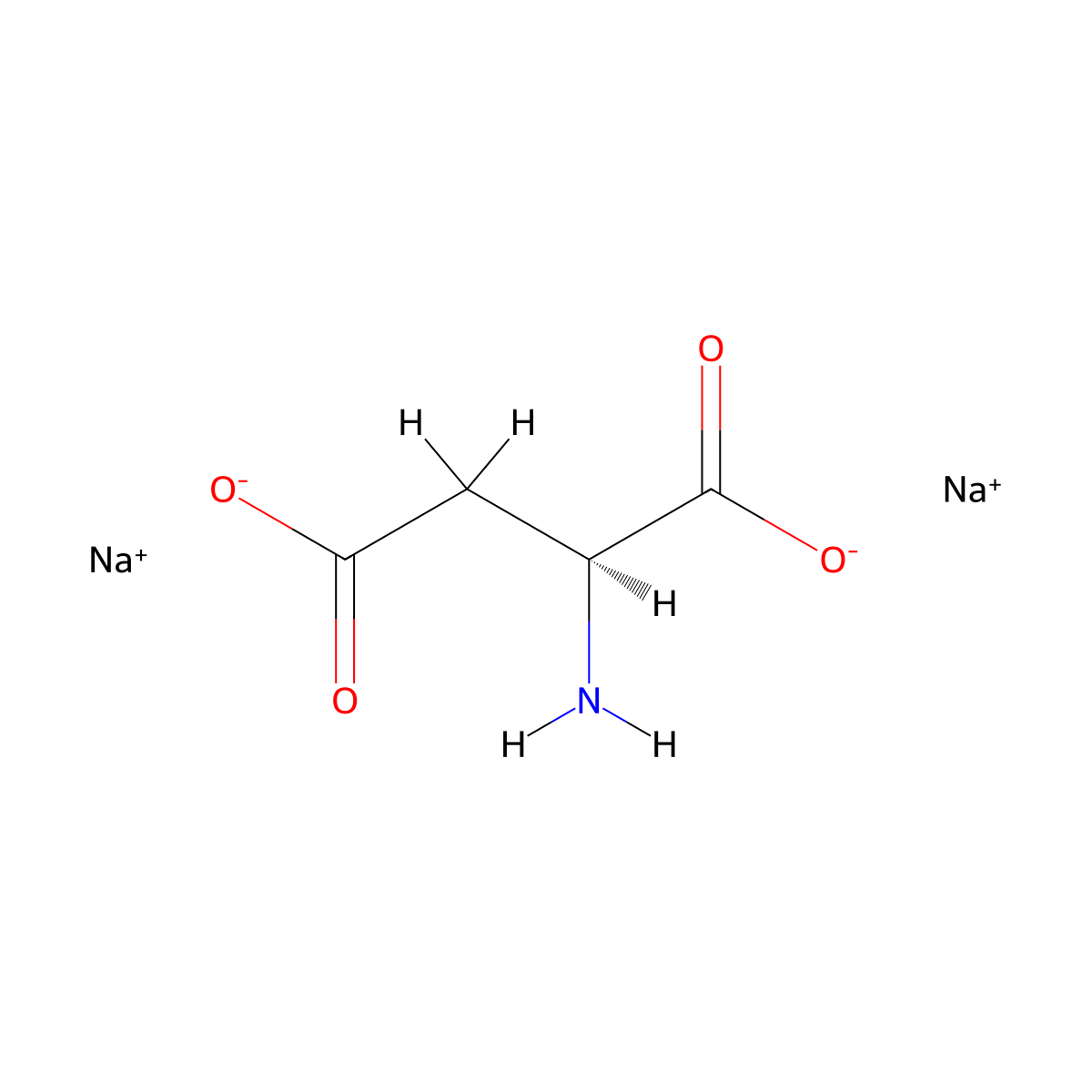 L-Aspartic acid, sodium salt (1:2) molecular structure, CAS 5598-53-8