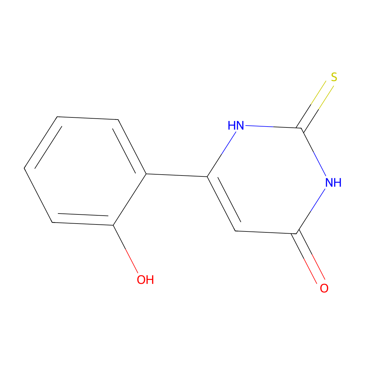 6-(2-Hydroxyphenyl)-2-sulfanylidene-2,3-dihydropyrimidin-4(1H)-one molecular structure, CAS 55982-10-0