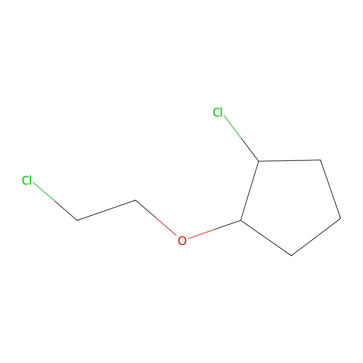 Cyclopentane, 1-chloro-2-(2-chloroethoxy)- molecular structure, CAS 55982-54-2