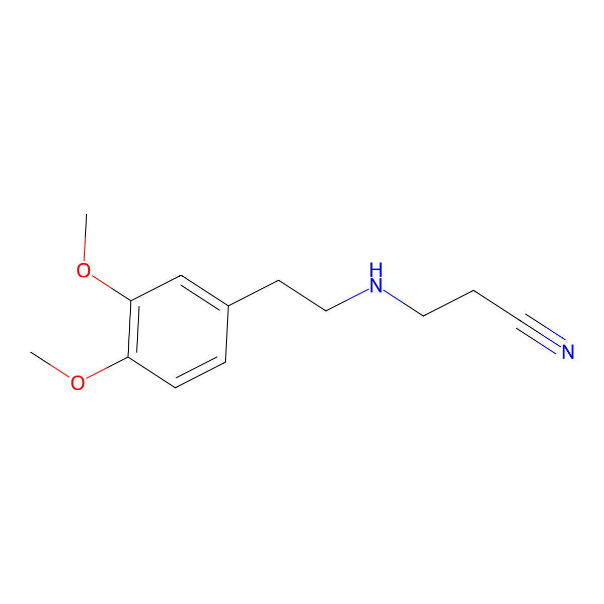 3-[(3,4-Dimethoxyphenethyl)Amino]Propanenitrile molecular structure, CAS 55982-97-3