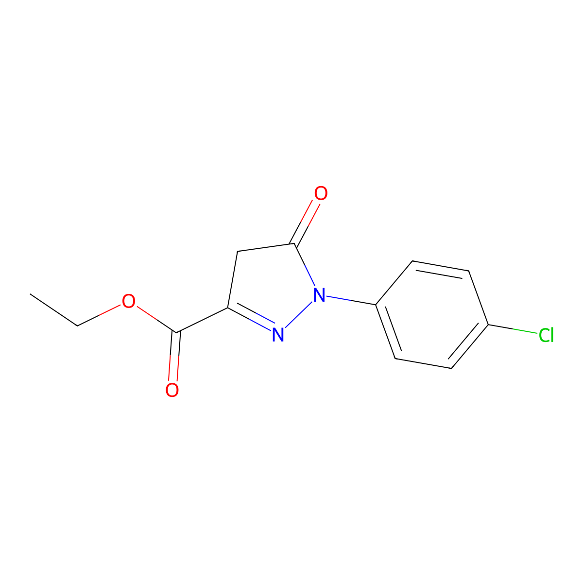 ethyl 1-(4-chlorophenyl)-5-oxo-4,5-dihydro-1H-pyrazole-3-carboxylate molecular structure, CAS 55983-92-1