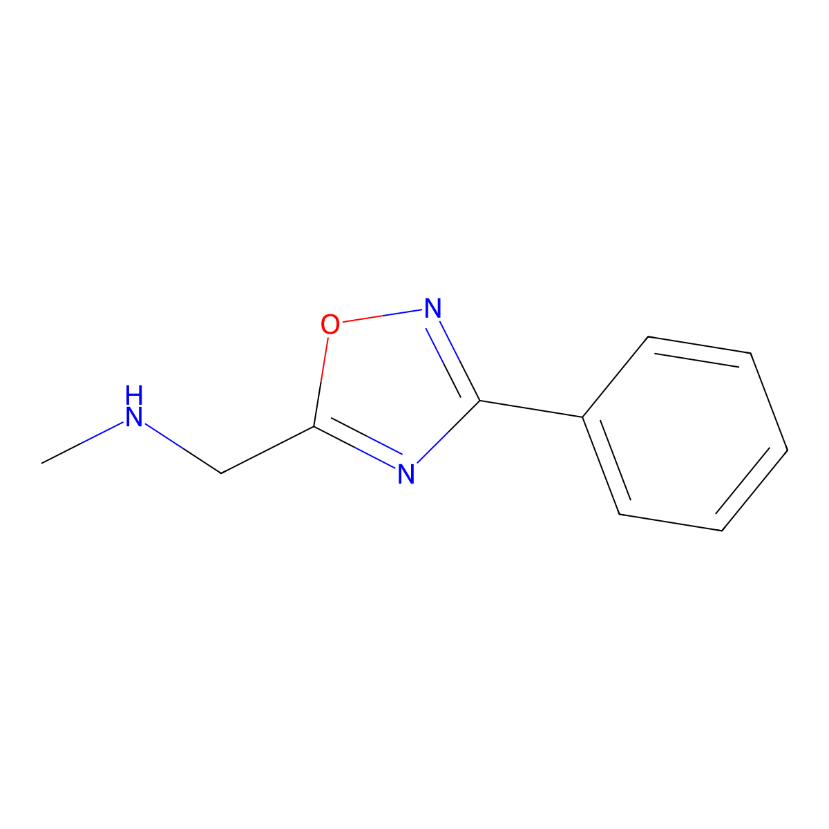 N-methyl-1-(3-phenyl-1,2,4-oxadiazol-5-yl)methanamine molecular structure, CAS 55983-96-5