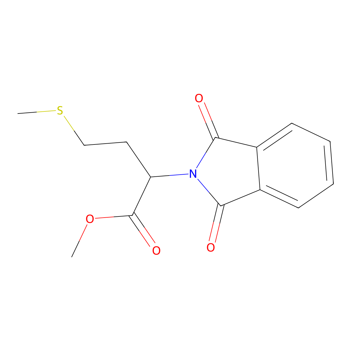 Methyl 2-(1,3-dioxo-1,3-dihydro-2H-isoindol-2-yl)-4-(methylsulfanyl)butanoate molecular structure, CAS 55985-04-1