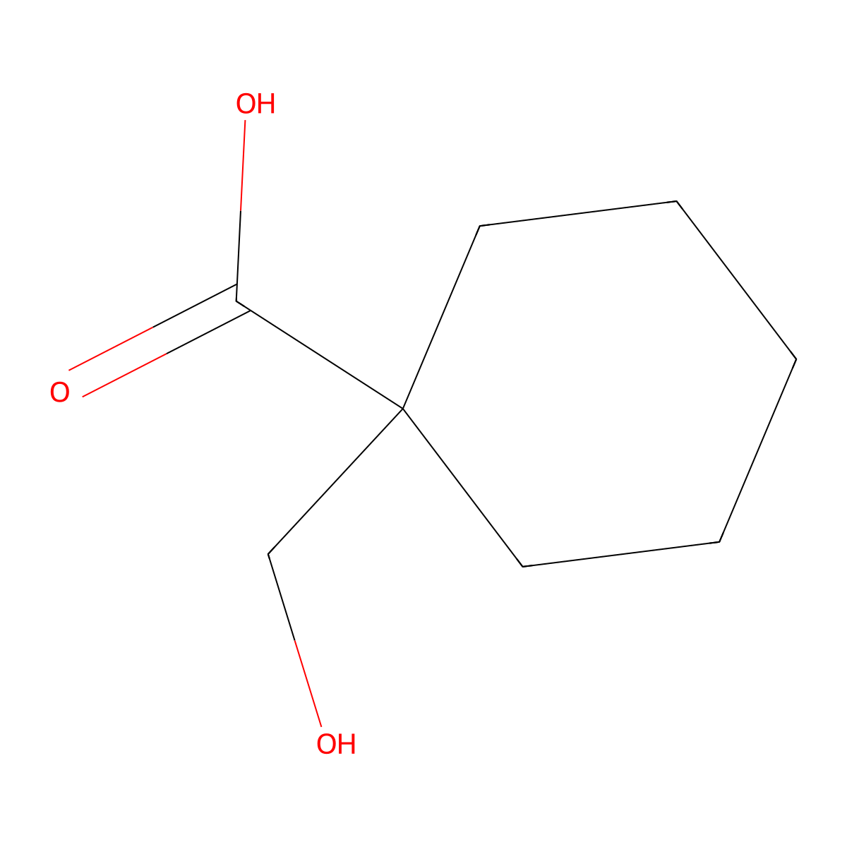 1-(Hydroxymethyl)cyclohexane-1-carboxylic acid molecular structure, CAS 55987-28-5