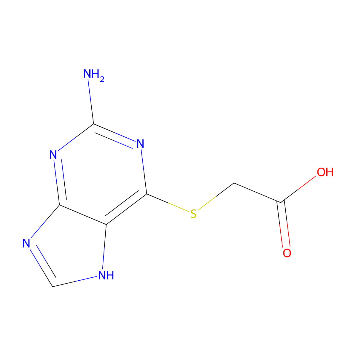 [(2-amino-9H-purin-6-yl)sulfanyl]acetic acid molecular structure, CAS 5599-15-5