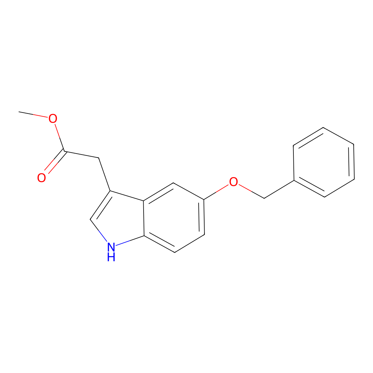 Methyl 2-(5-(benzyloxy)-1H-indol-3-yl)acetate molecular structure, CAS 5599-44-0