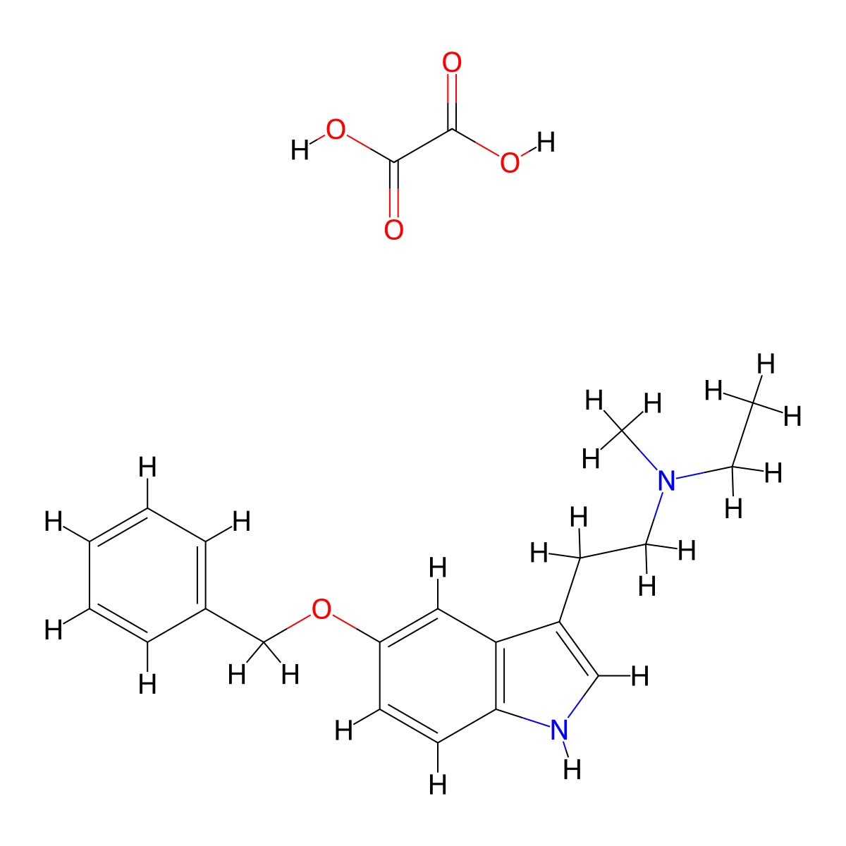 oxalic acid; {2-[5-(benzyloxy)-1H-indol-3-yl]ethyl}(ethyl)methylamine molecular structure, CAS 5599-46-2
