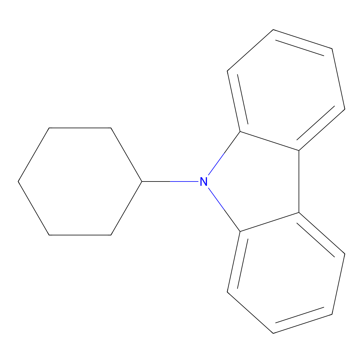 9-Cyclohexyl-9H-carbazole molecular structure, CAS 5599-62-2