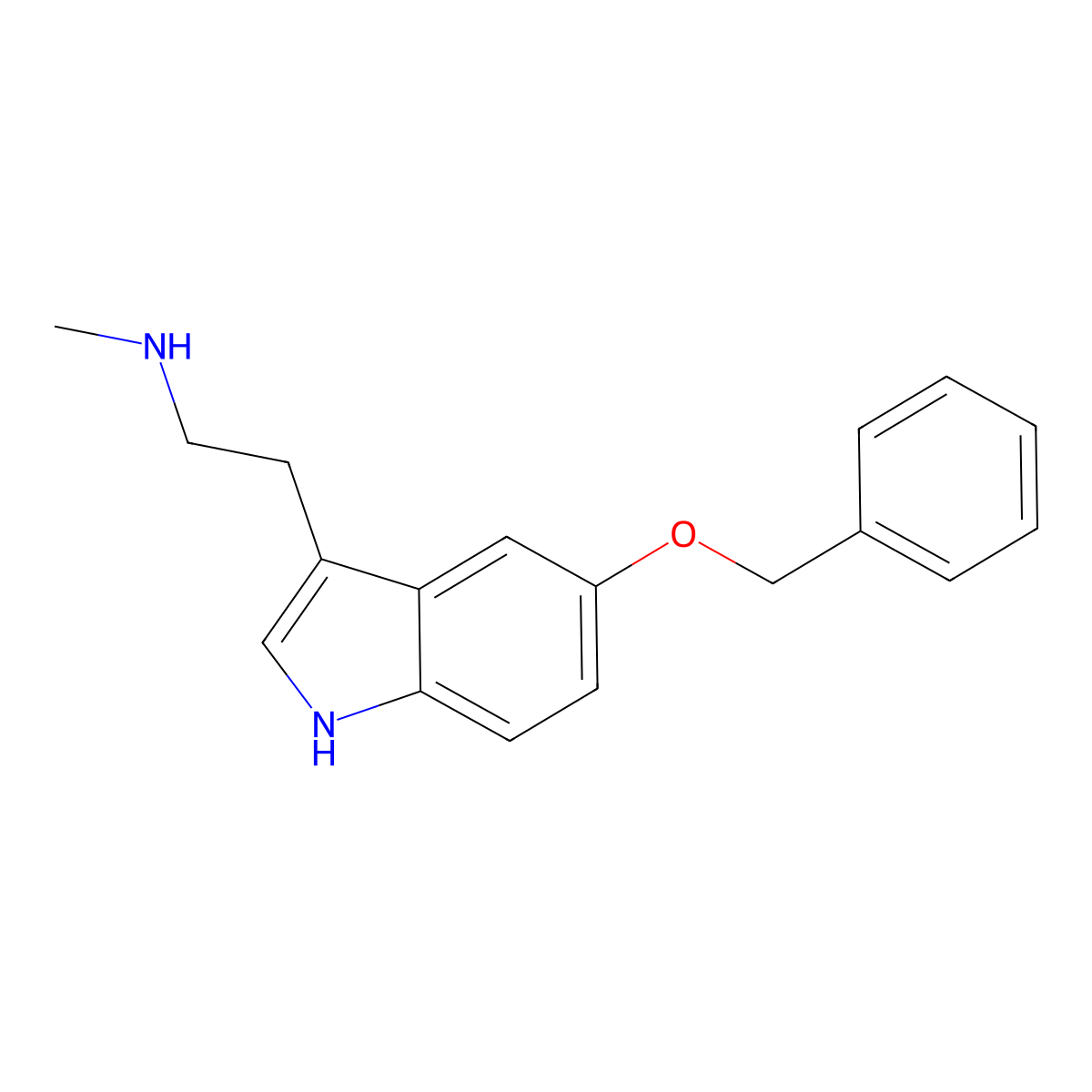 N-methyl-2-(5-phenylmethoxy-1H-indol-3-yl)ethanamine molecular structure, CAS 5599-67-7