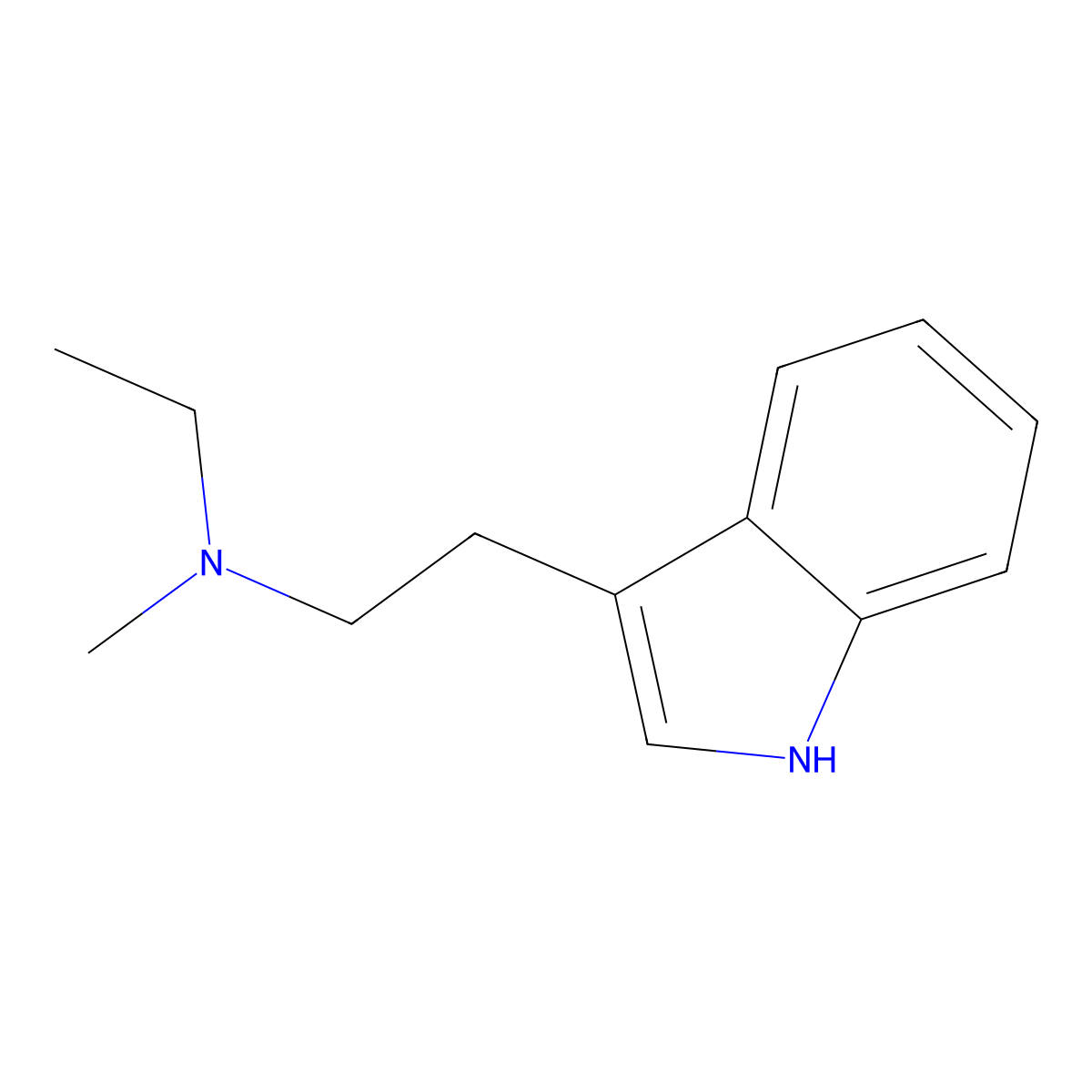 N-Ethyl-N-methyl-1H-indole-3-ethanamine molecular structure, CAS 5599-69-9