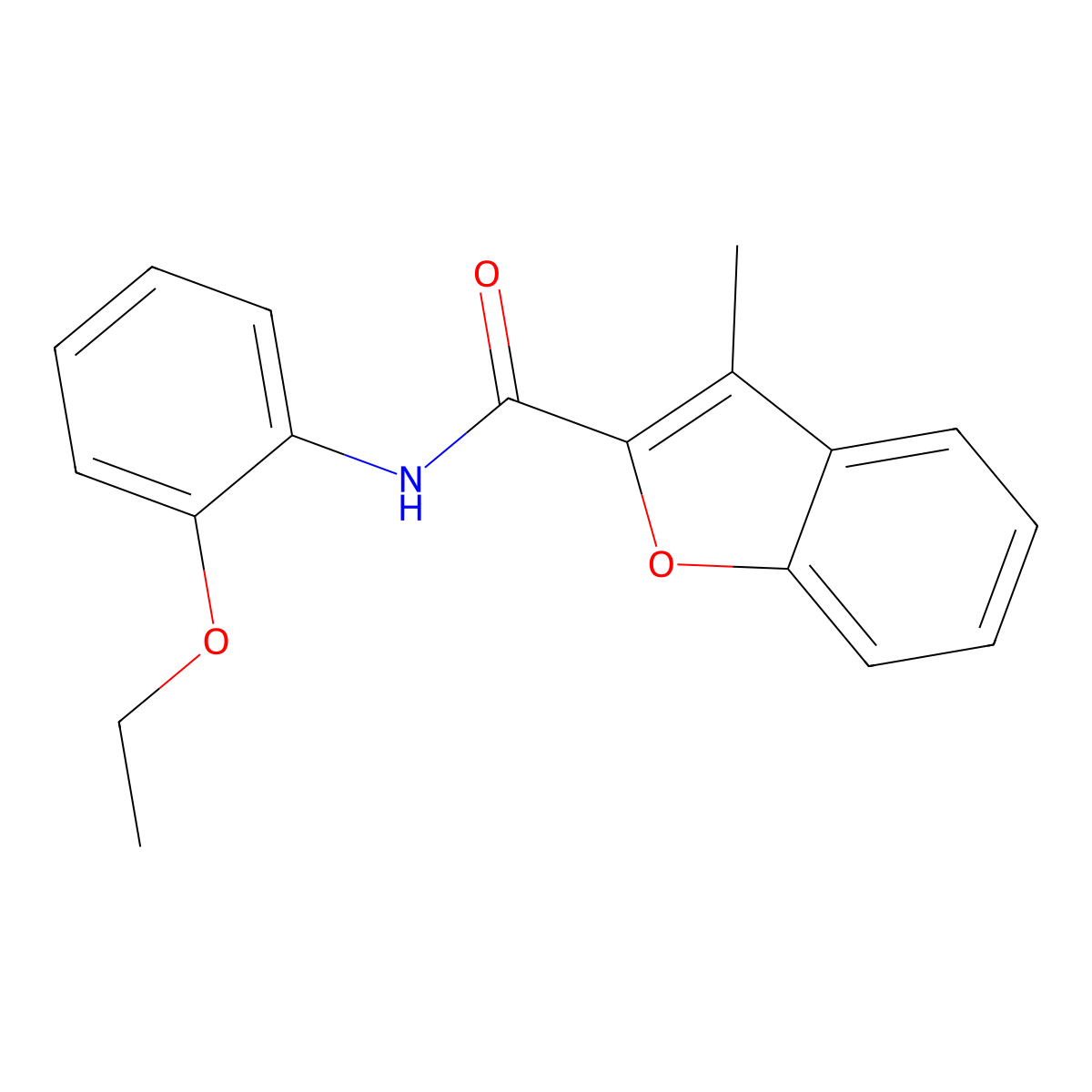 N-(2-ethoxyphenyl)-3-methyl-1-benzofuran-2-carboxamide molecular structure, CAS 55990-31-3