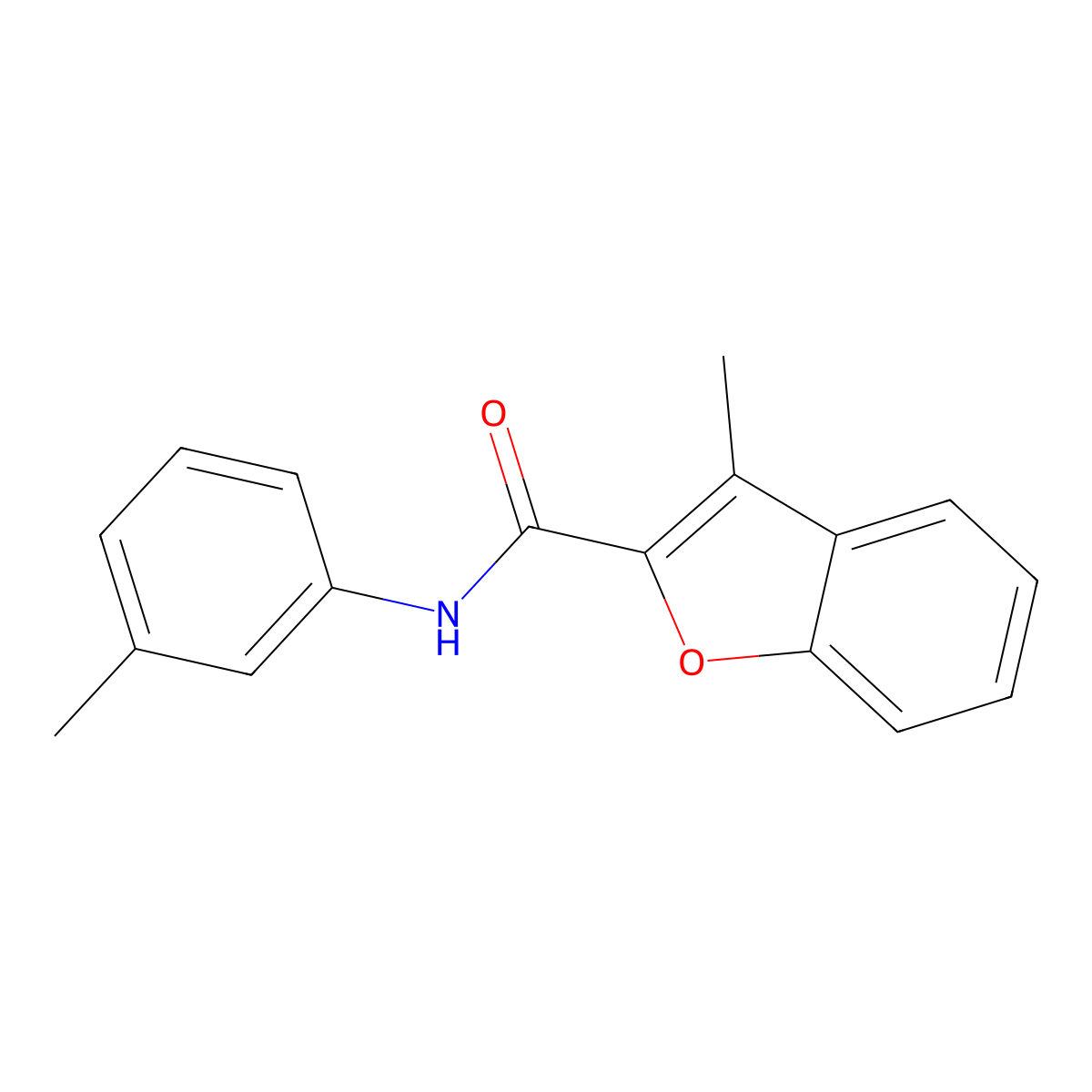 3-methyl-N-(3-methylphenyl)-1-benzofuran-2-carboxamide molecular structure, CAS 55990-32-4