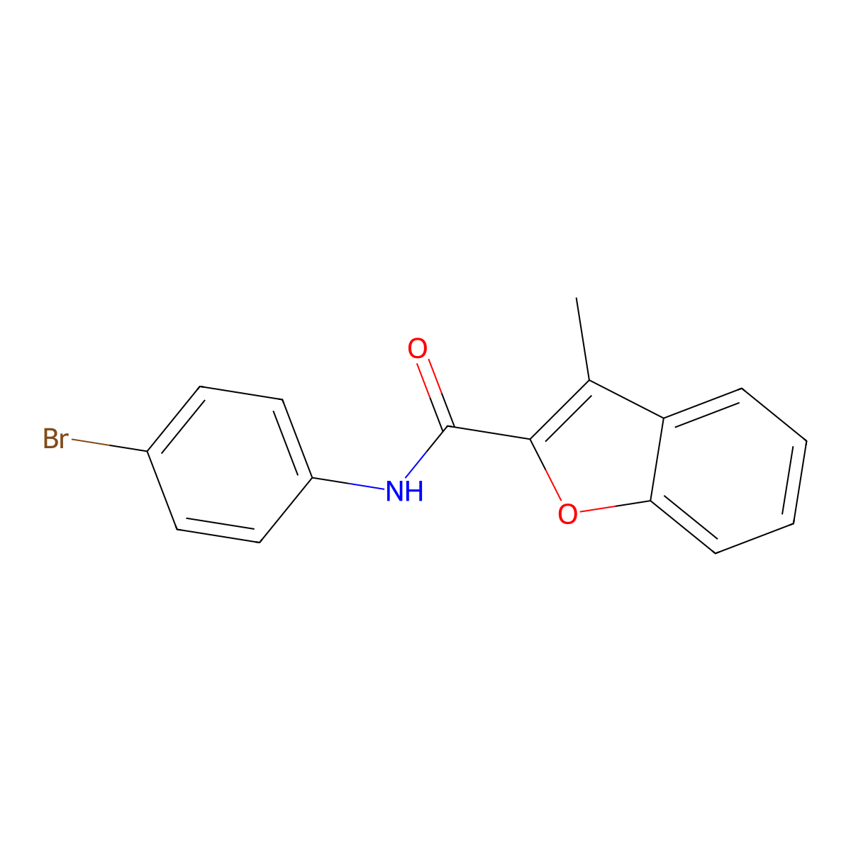 N-(4-bromophenyl)-3-methyl-1-benzofuran-2-carboxamide molecular structure, CAS 55990-38-0