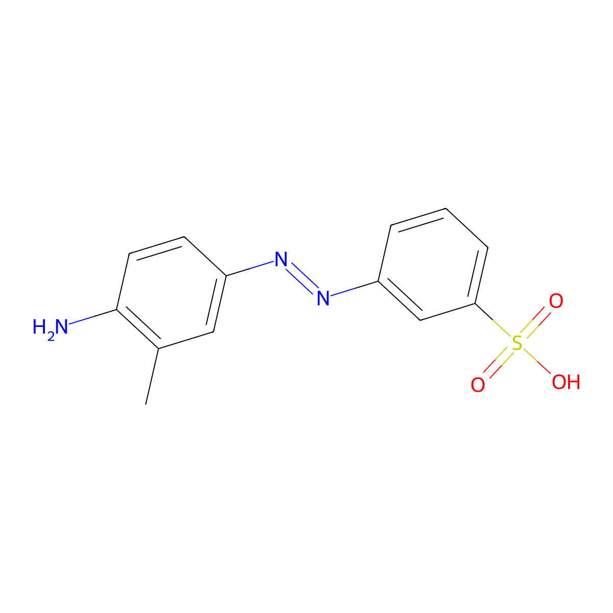 Benzenesulfonic acid, 3-[2-(4-amino-3-methylphenyl)diazenyl]- molecular structure, CAS 55994-13-3