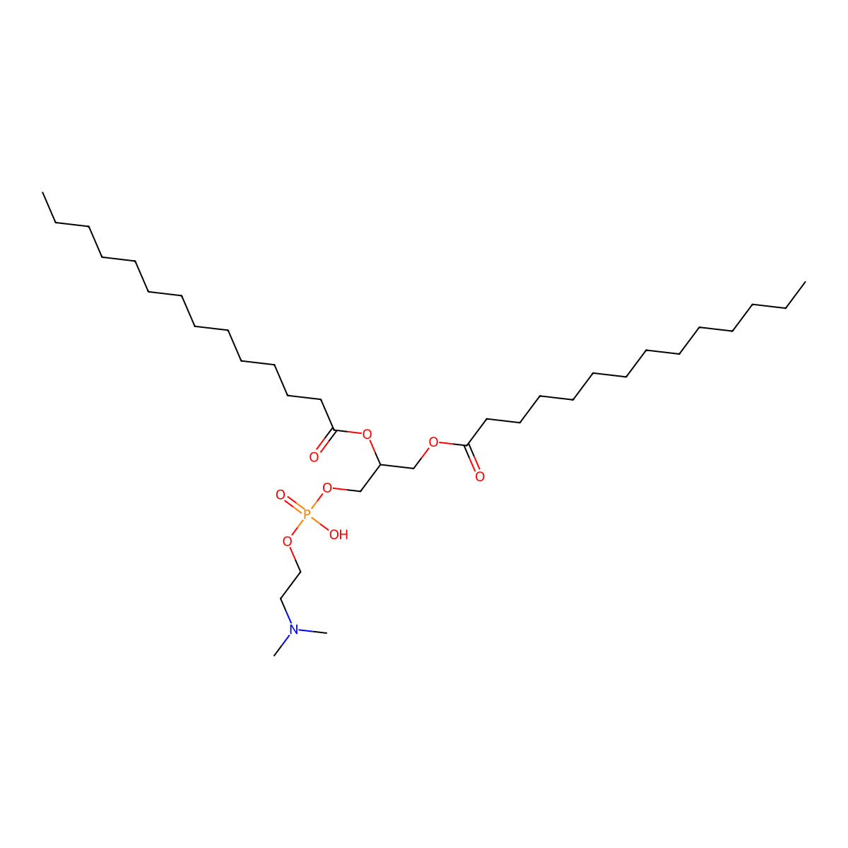 1,2-Dimyristoyl-rac-glycero-3-phospho-N,N-dimethylethanolamine molecular structure, CAS 55999-63-8