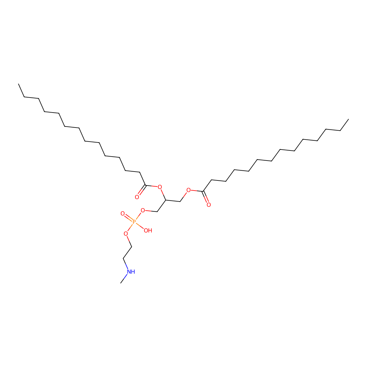 1,2-Dimyristoyl-rac-glycero-3-phospho-N-methylethanolamine molecular structure, CAS 55999-64-9