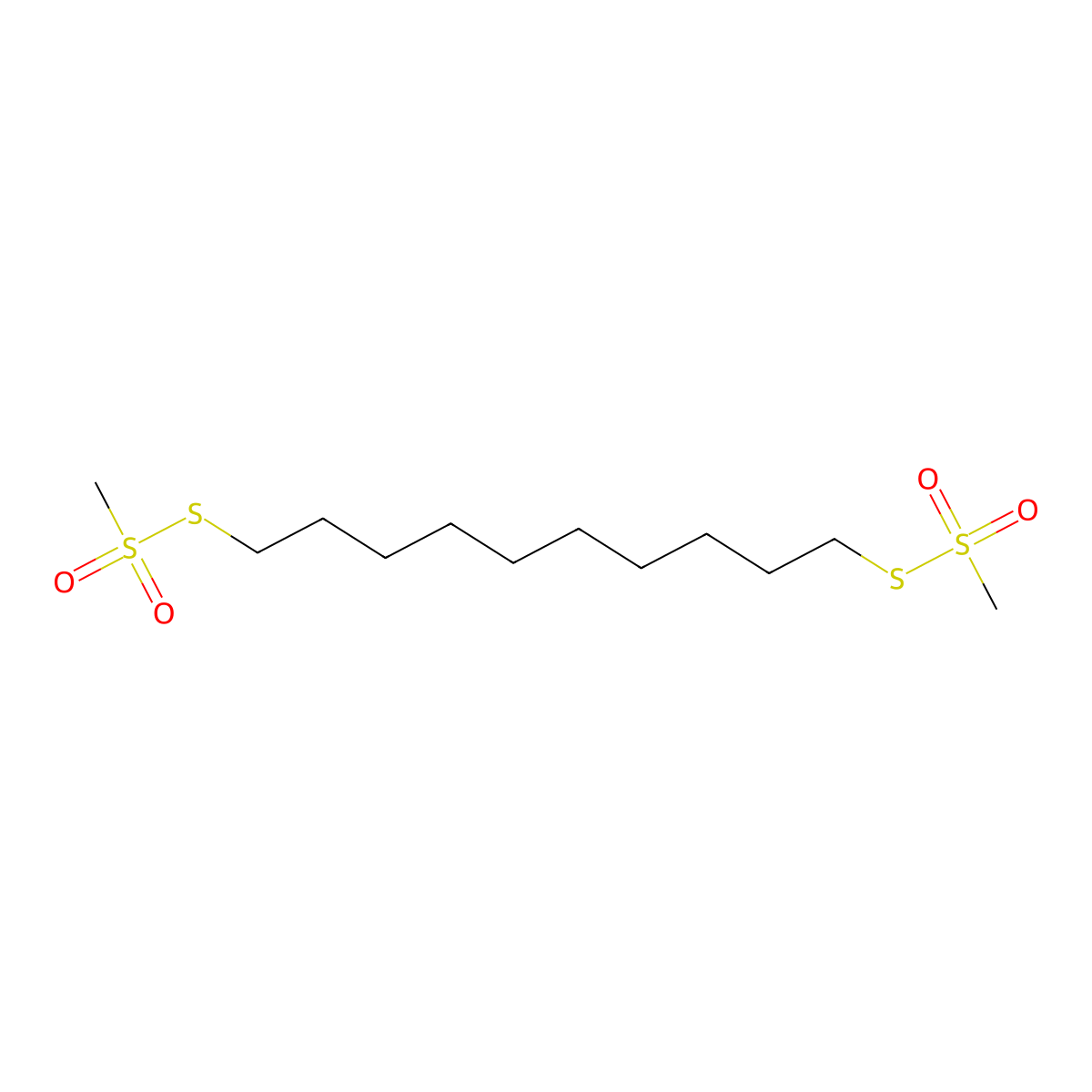 1,10-Decadiyl Bismethanethiosulfonate molecular structure, CAS 56-02-0