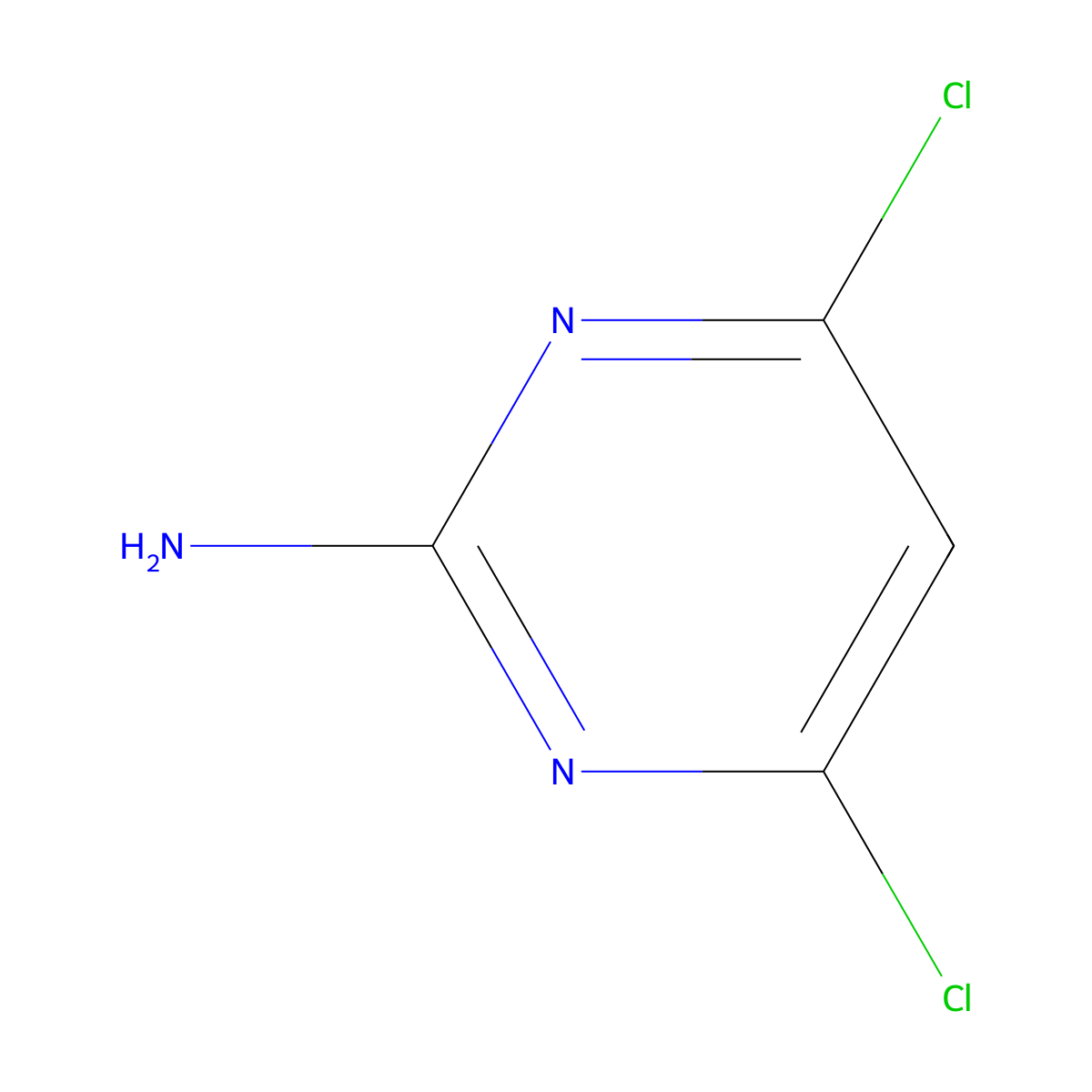 2-Amino-4,6-dichloropyrimidine molecular structure, CAS 56-05-3