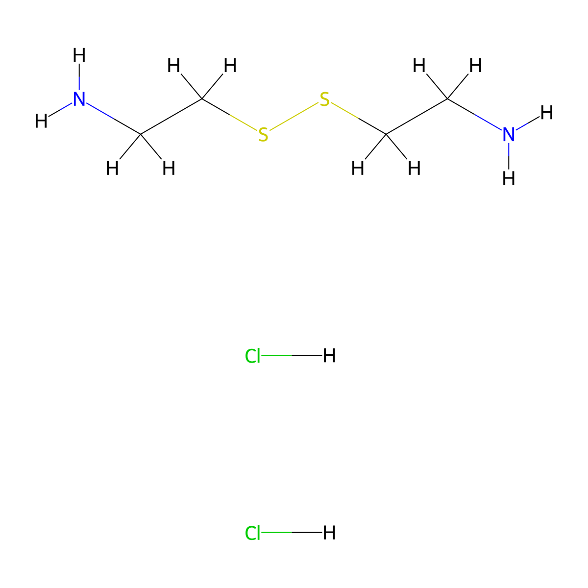 Cystamine Dihydrochloride molecular structure, CAS 56-17-7