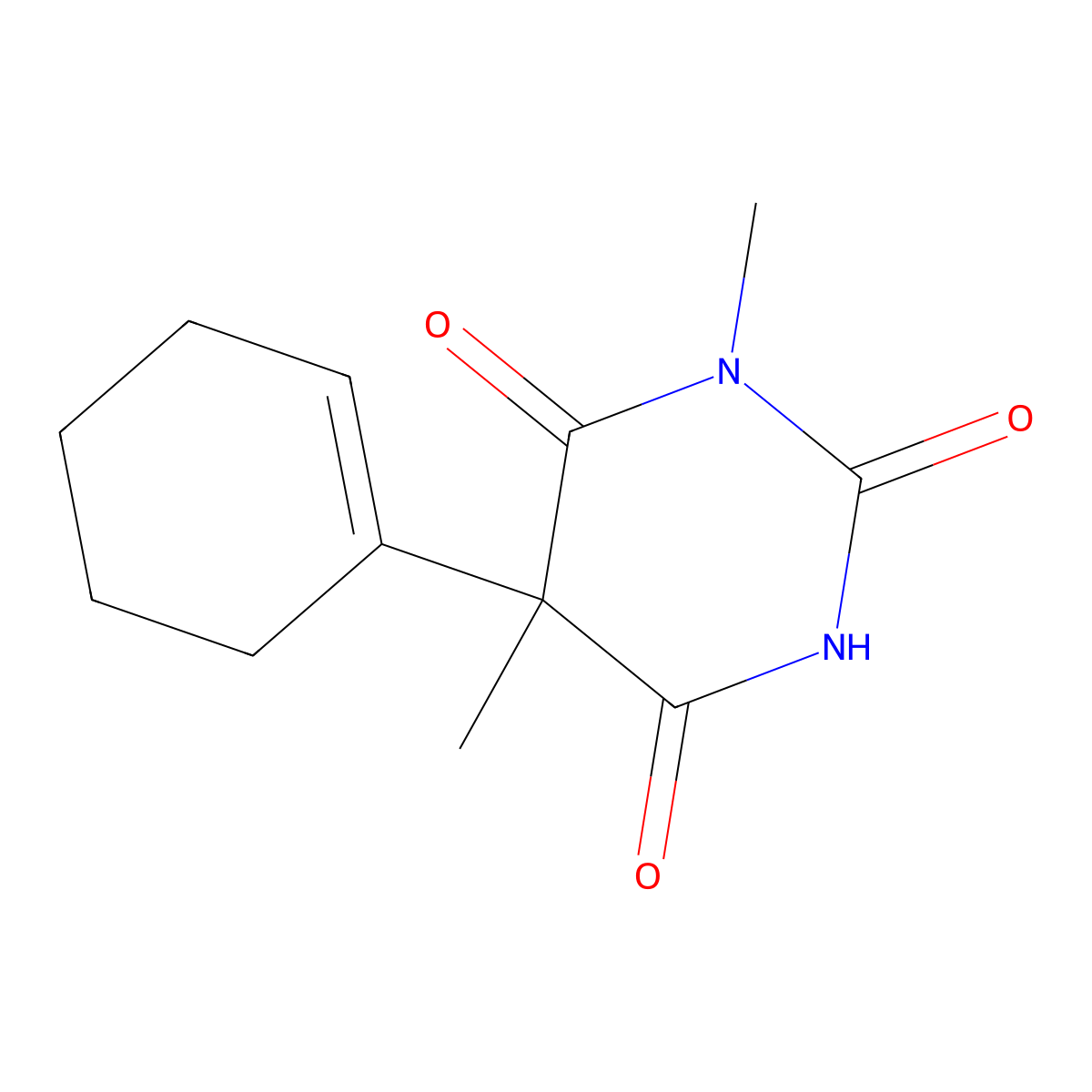 Hexobarbital molecular structure, CAS 56-29-1