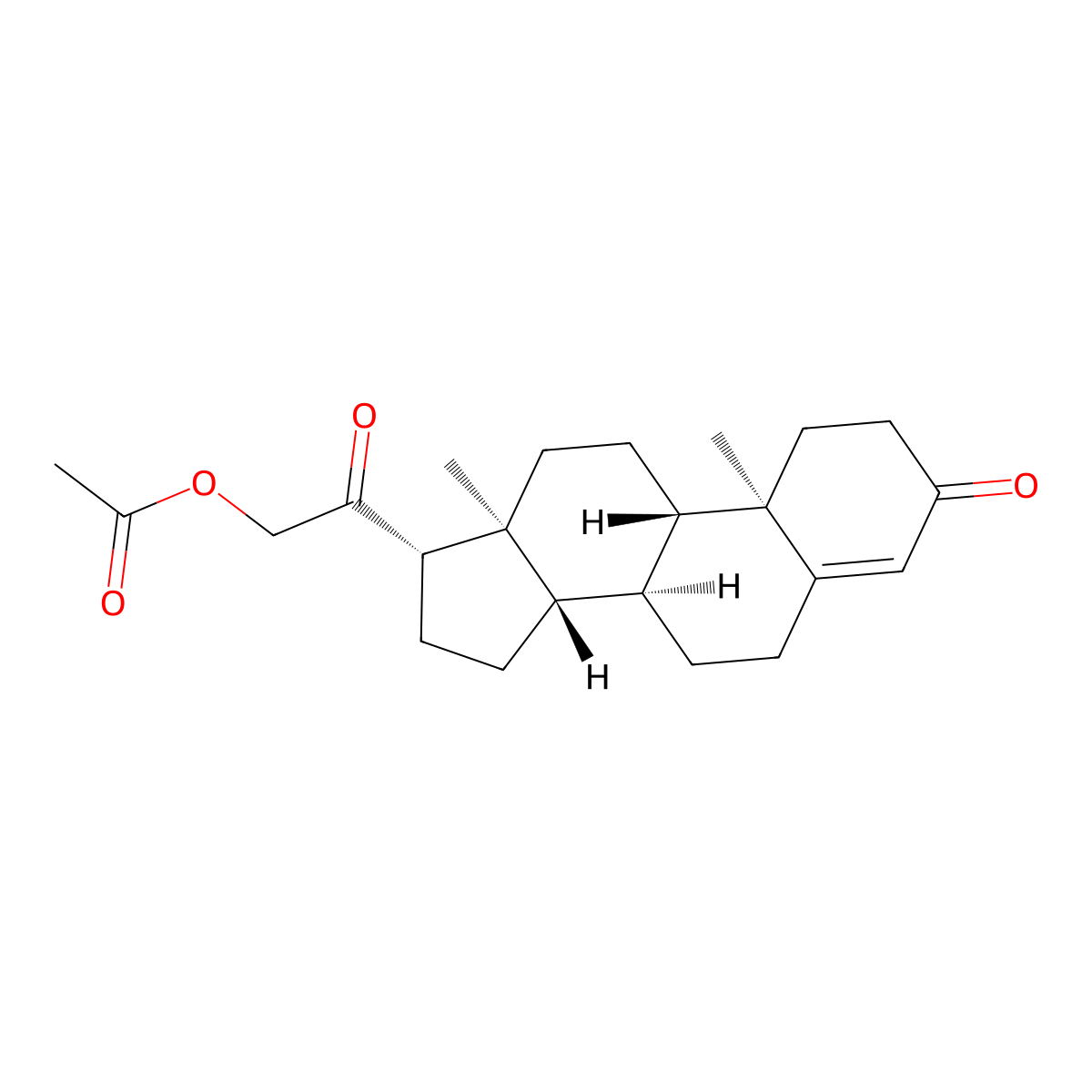 Deoxycorticosterone acetate molecular structure, CAS 56-47-3