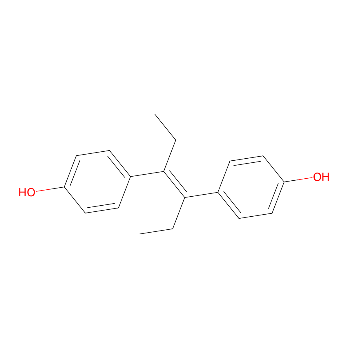 Diethylstilbestrol molecular structure, CAS 56-53-1
