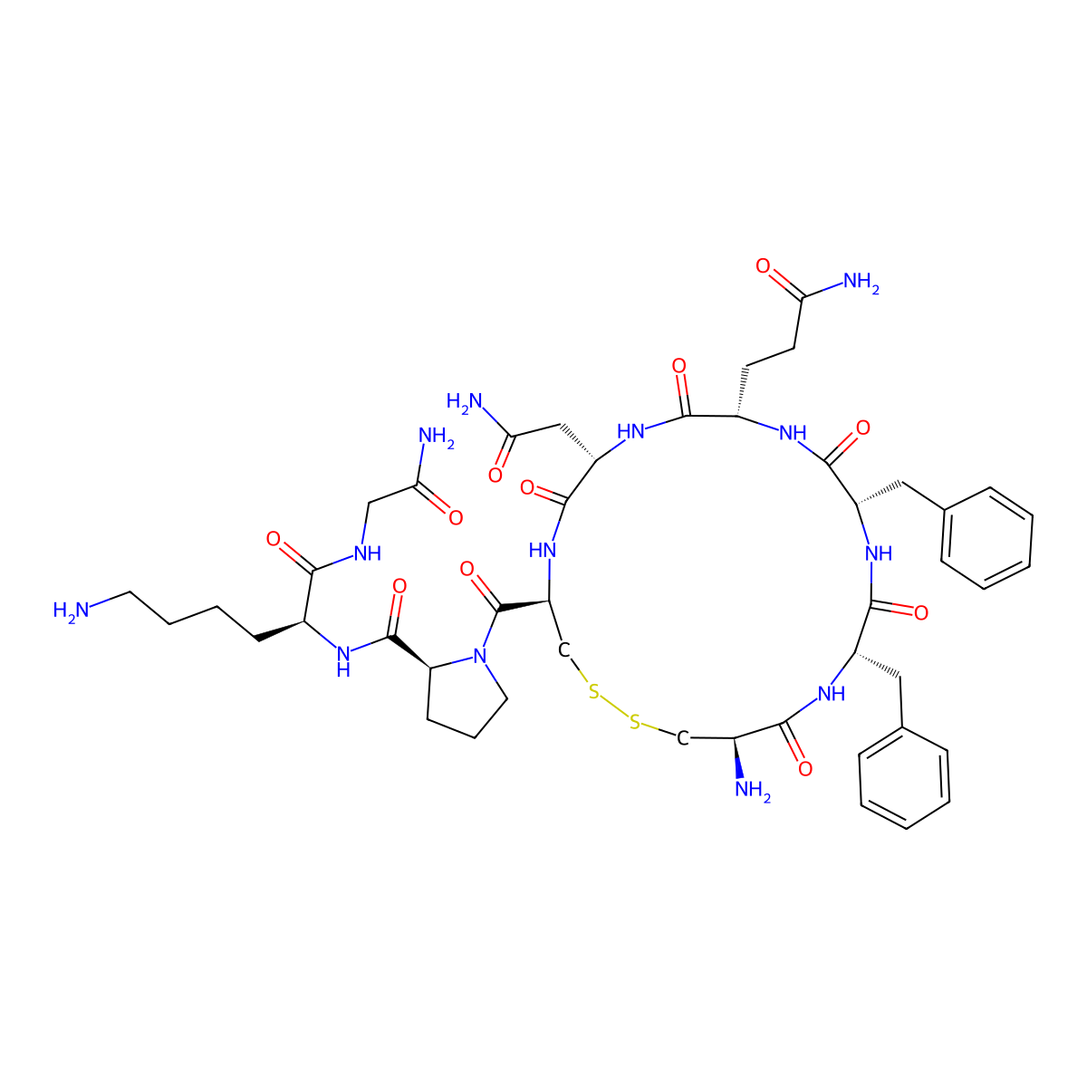 Felypressin molecular structure, CAS 56-59-7
