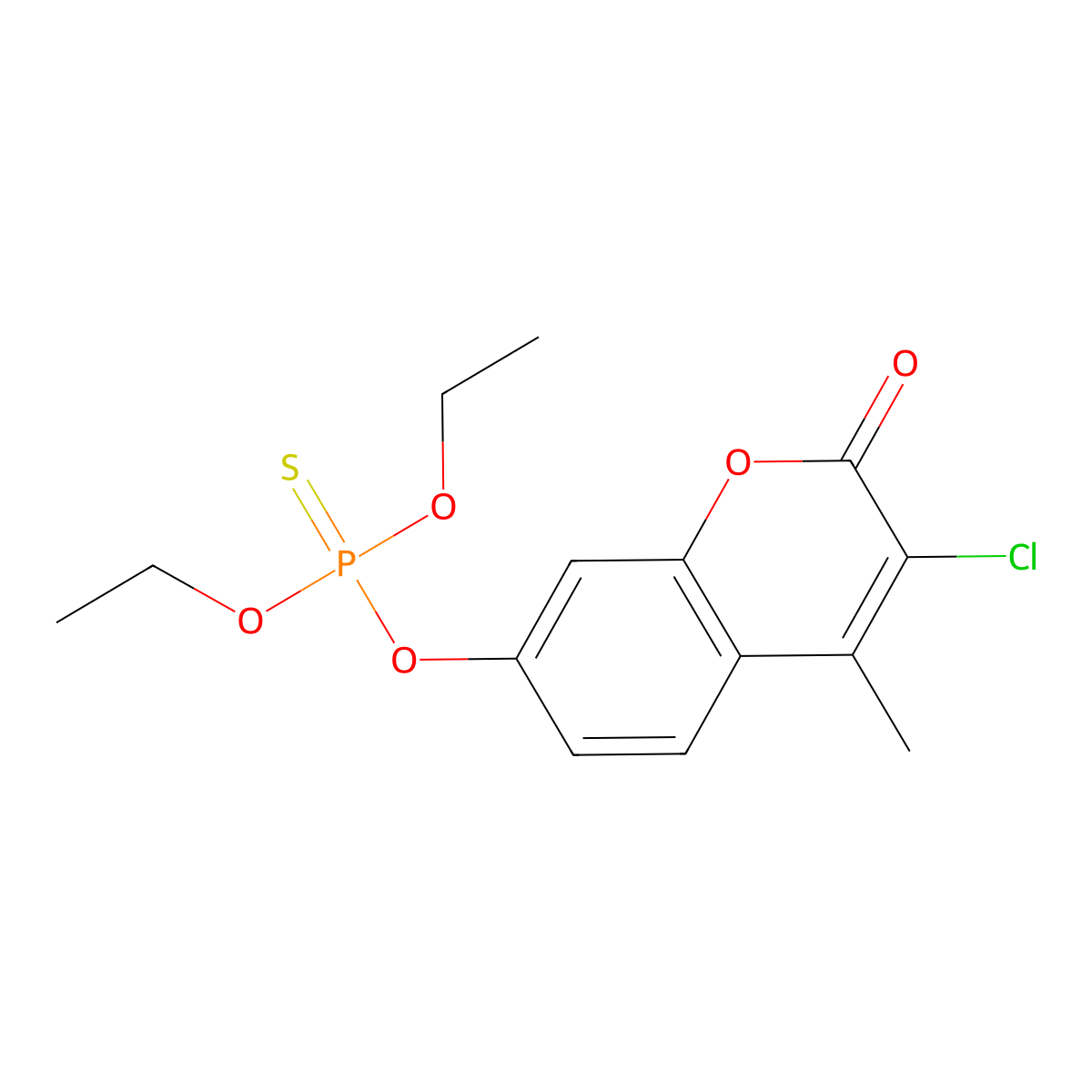 Coumaphos molecular structure, CAS 56-72-4