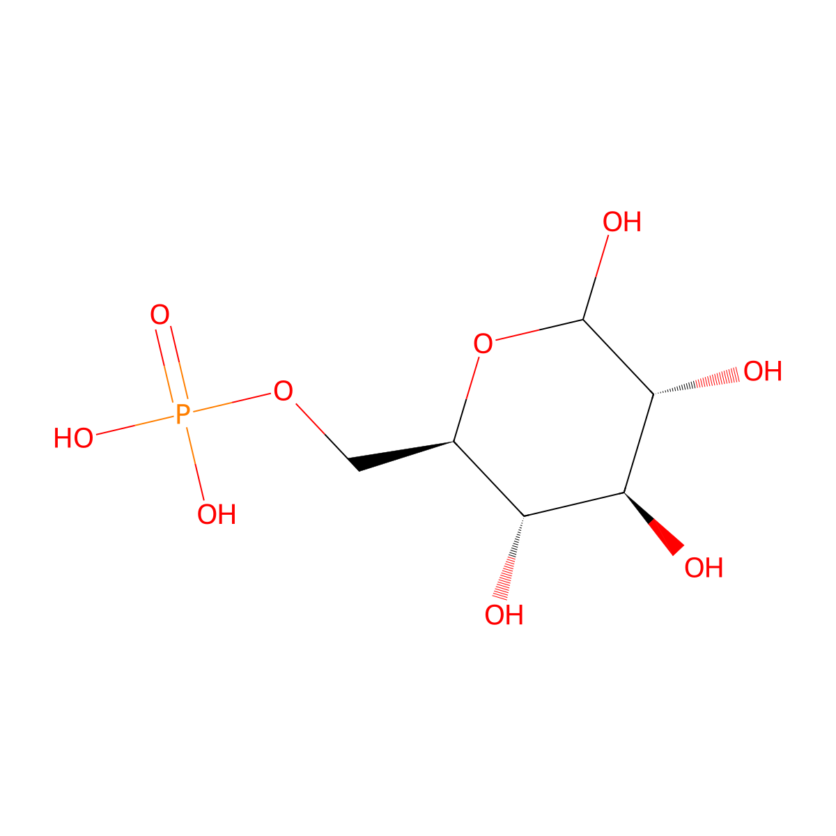 Glucose 6-phosphate molecular structure, CAS 56-73-5